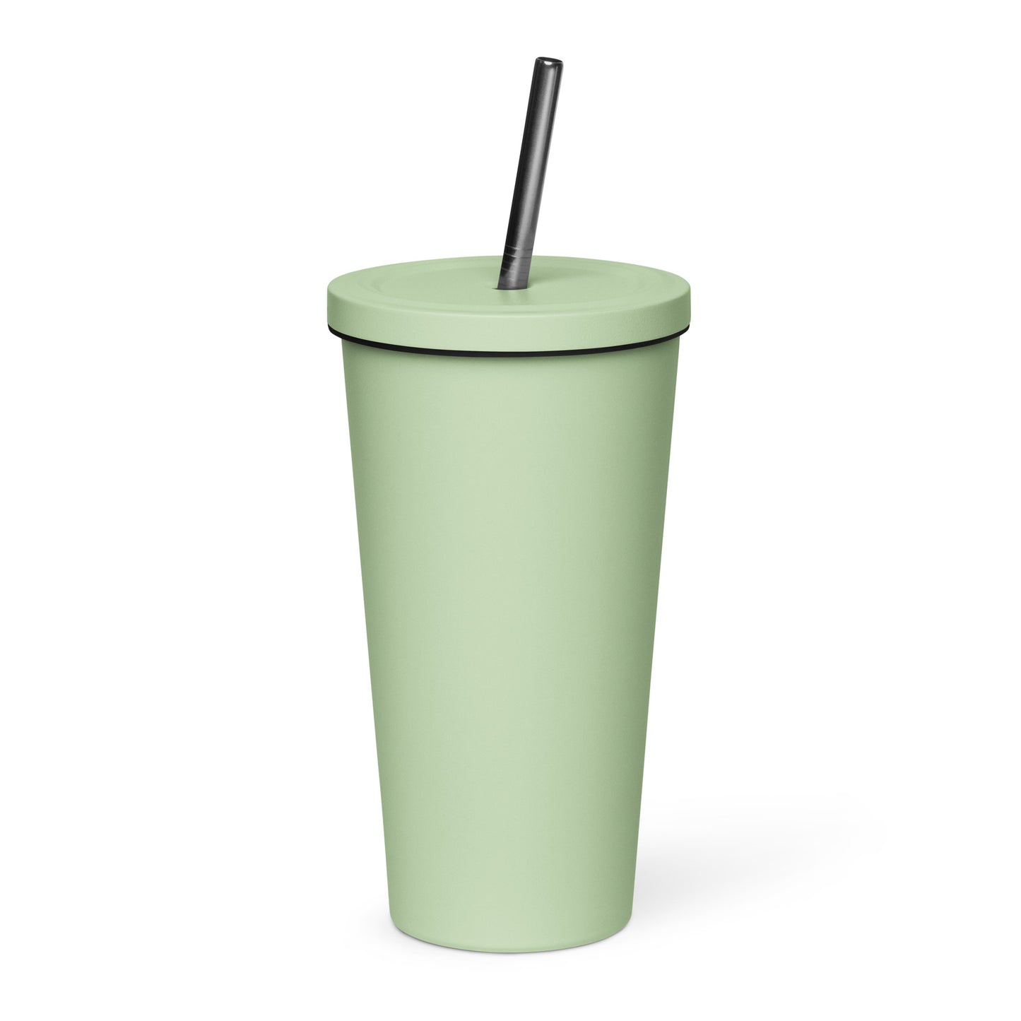 Insulated tumbler with a straw