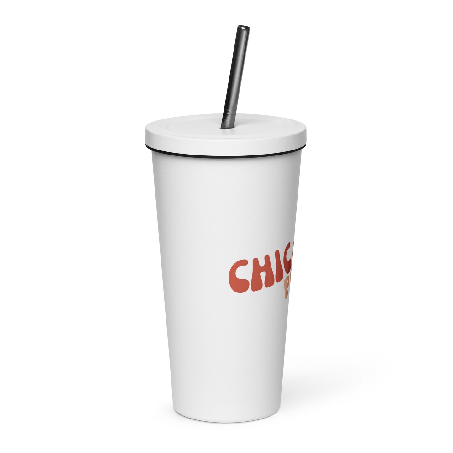 Insulated tumbler with a straw